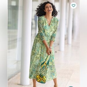 Floral Polyester Chiffon 3/4th Sleeves Spring Dress, size 12P